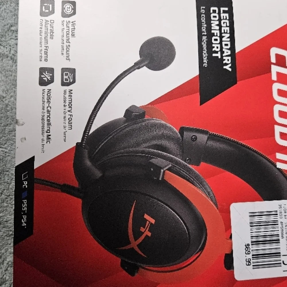 Alpha Cloud 2 Over-Ear Wired Gaming Headphones with Microphone.